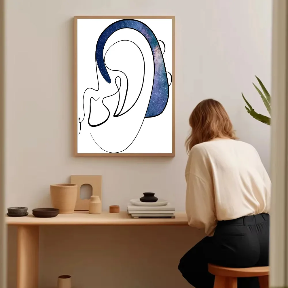 غير المؤطرة مجردة قماش جدار الفن الحد الأدنى خط صورة ديكور المنزل الحديث غرفة المعيشة غرفة نوم الشكل الهندسي المعاصر P #5