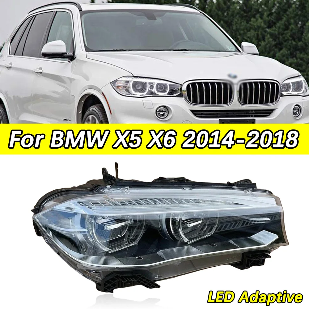 

1Pair 12V Full Led Front Headlamps Assembly Car Model For Bmw X5 X6 2014-2018 Auto Upgrade Afs Adaptive Automotive Headlights