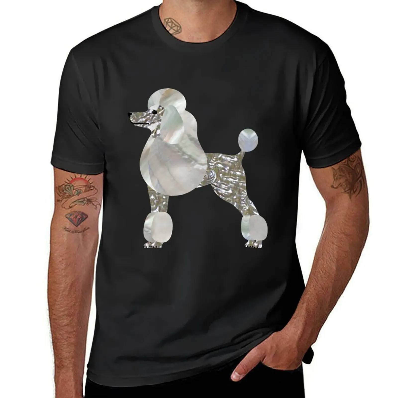 Luxury Pearl and Abalone Poodle T-Shirt blacks animal prinfor boys mens t shirts