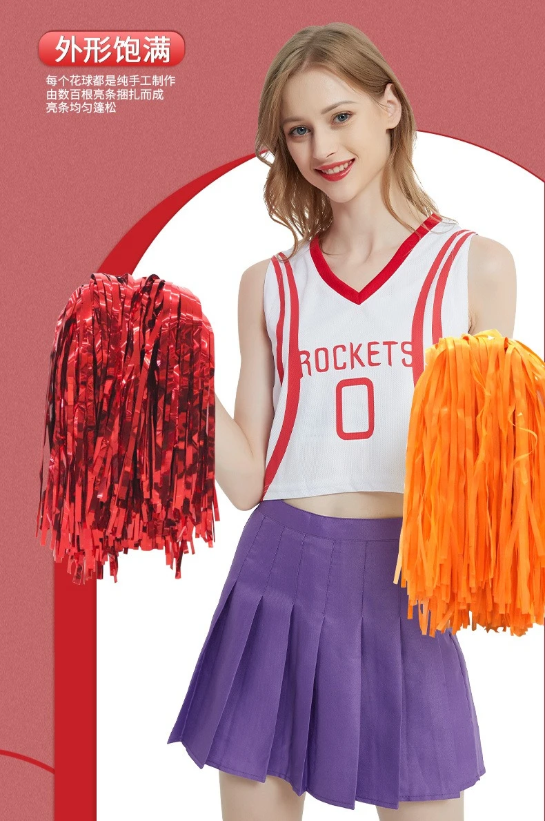 

Блестящие шарики для черлидинга с ручками для ручного танца — золотисто-желтые, розовые, красные, зеленые, синие помпоны для женщин, девочек, детей