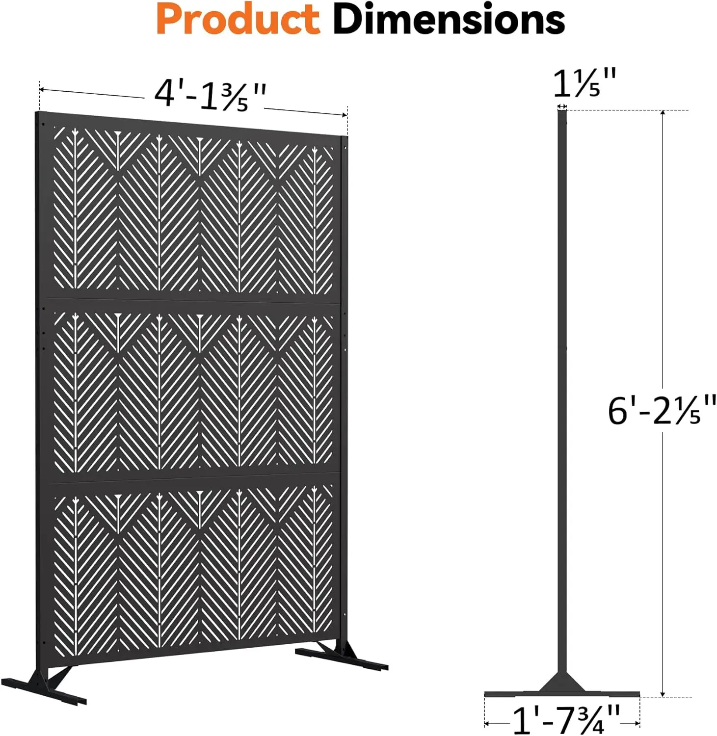 Modern Shade 4x6 FT Metal Privacy Screen with Artistic Modular Designs Decorative Patio Privacy Fence & Garden Divider