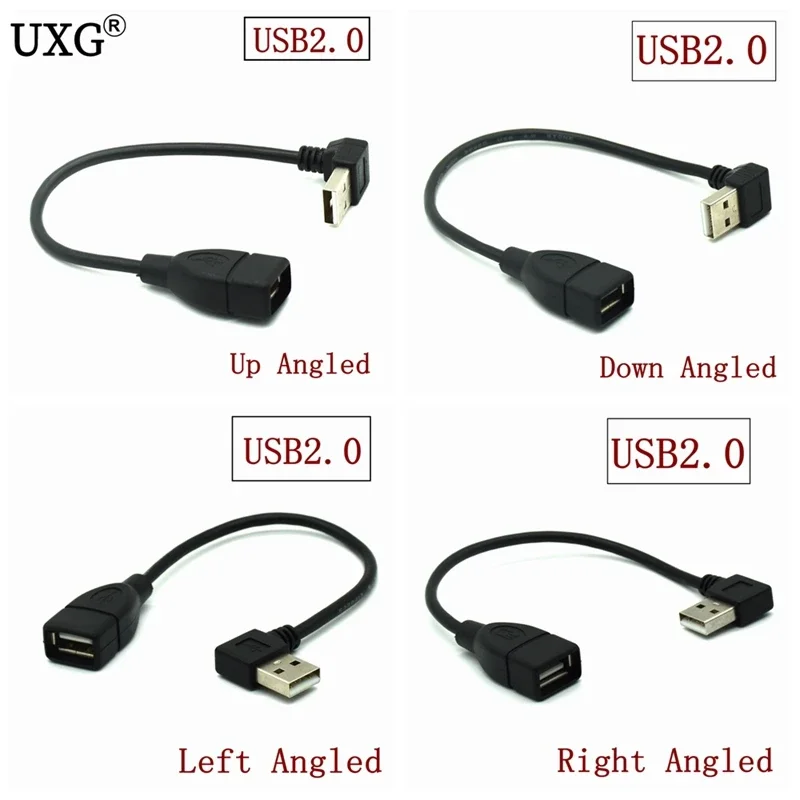 90 Degree USB 3.0 A Male To Female Adapter Cable Angle USB2.0 Extension Extender Fast Transmission Left/Right/Up/Down 5Gbps Cord