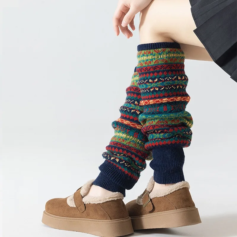 ถุงเท้าขากันหนาวสไตล์วินเทจสำหรับผู้หญิง ทำจากขนสัตว์ 35% ถุงเท้าข้อเท้าสำหรับฤดูหนาว ถักแบบยืดหยุ่น ให้ความอบอุ่น ถุงเท้าขากันหนาวแบบหนาสำหรับผู้หญิง 1 คู่
