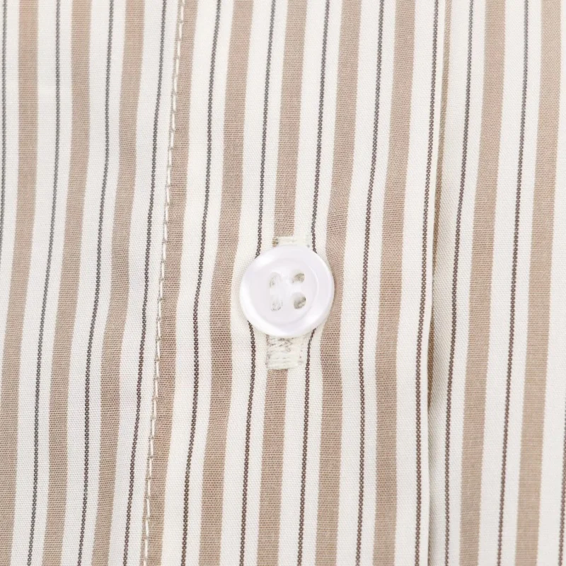 Autumn Turn-down Collar Long Sleeves Contrasting Colors Striped Shirt Women Single Breasted Versatile Shirts Female Casual Wear