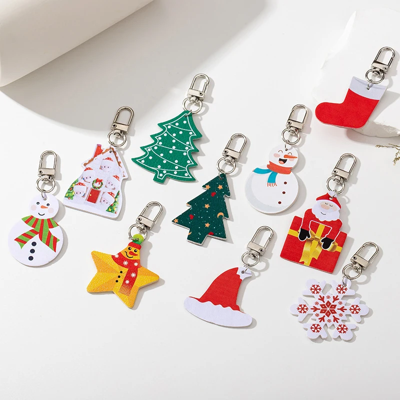 Cute Christmas Keychains, Festive Ornaments With Santa Claus, Christmas Tree, Snowflake, And Snowman, Perfect For Holiday image 2