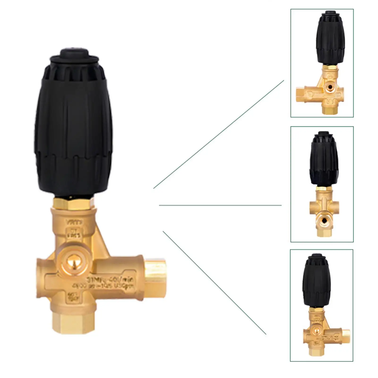 

Vrt 3 Unloader Valve Brass Construction Regulator Valve Sturdy Professional