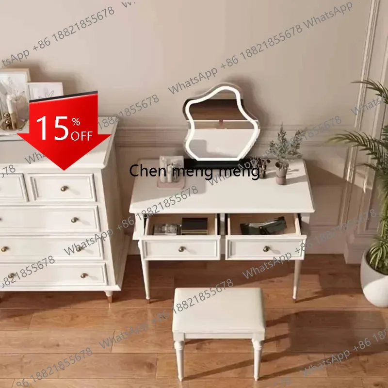 

Q181 Compact Nordic Girls Vanity Table Aesthetic Space Saving Makeup Cabinet Bedroom Organizer Princess Penteadeira Unique Furni