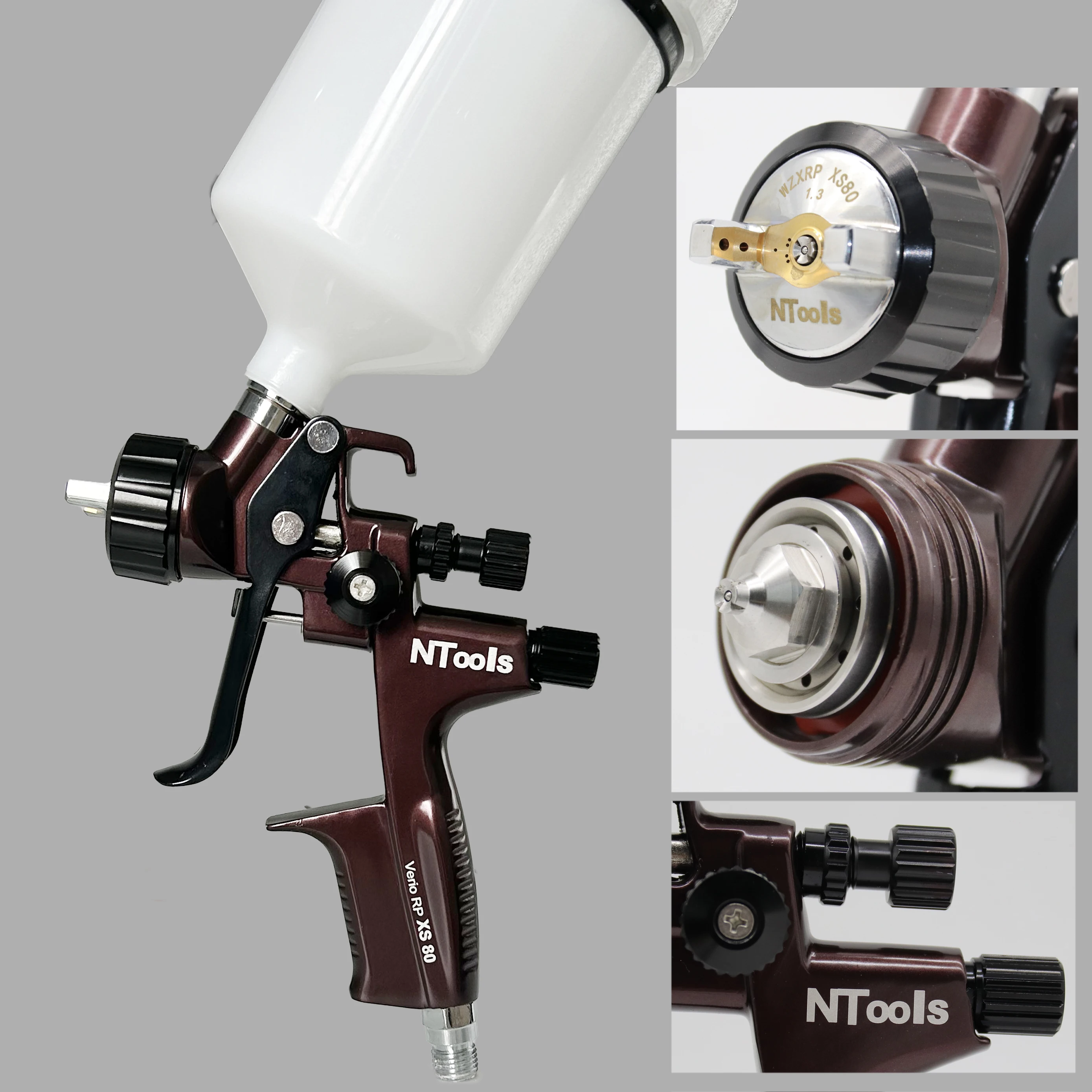 Professional New Style Spray Paint Gun Upgraded Plum Blossom Nozzle Uniform Atomization Air Paint Sprayer For Auto Car Furnitur.