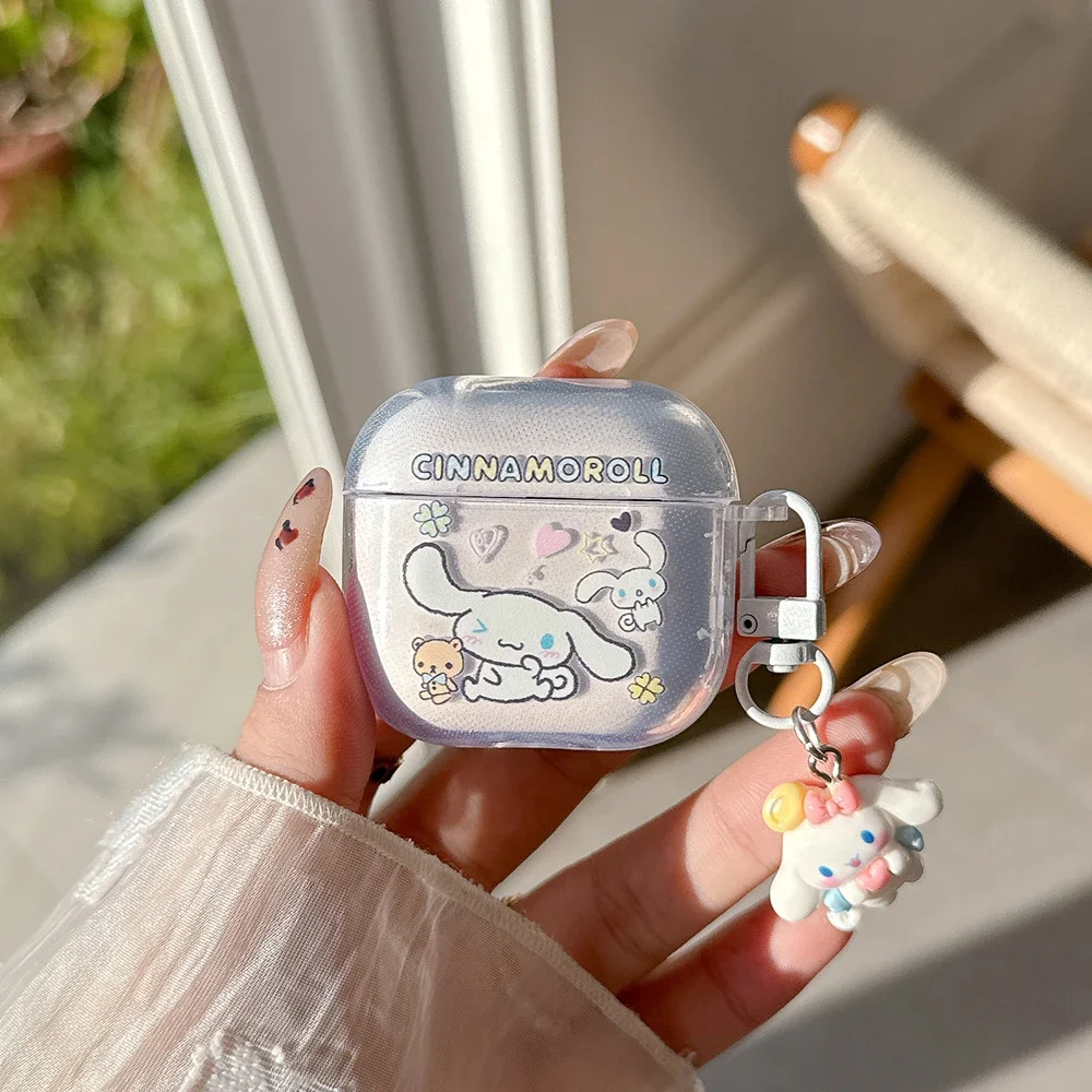 

Cute Cinnamoroll Earphone Case For Airpods 1 2 3 4 Pro 2 Airpods Pro3 Wireless Bluetooth Headset Protective Cover With Pendant