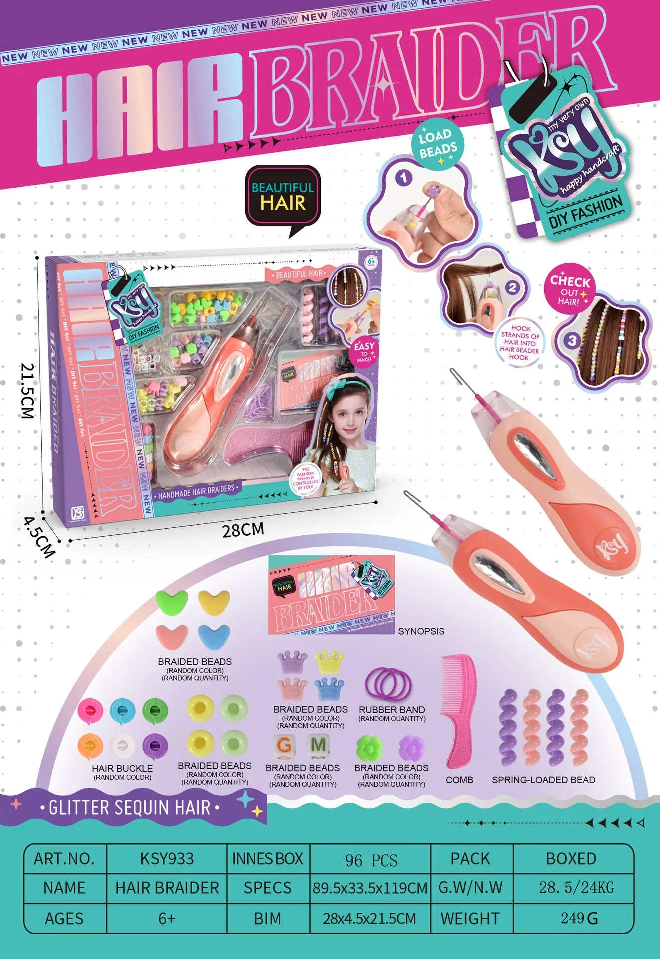 Automatic Hair Braid Kits Tool Electric Children DIY Braiding Hairstyle Twist Machine Makeup Toys For Girl