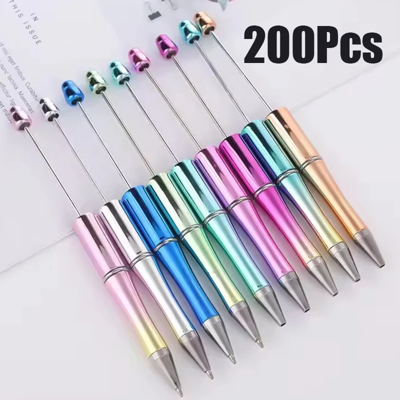 200Pcs Plastic Electroplated Beadable Ballpoint Pens for Resale & Crafting