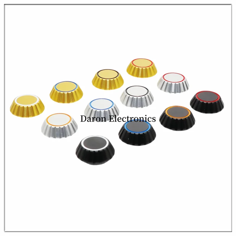 Aluminum alloy knob 21*9.5 Potentiometer rotation adjustment cap Volume adjustment knob D hole 6mm potentiometer knob cap