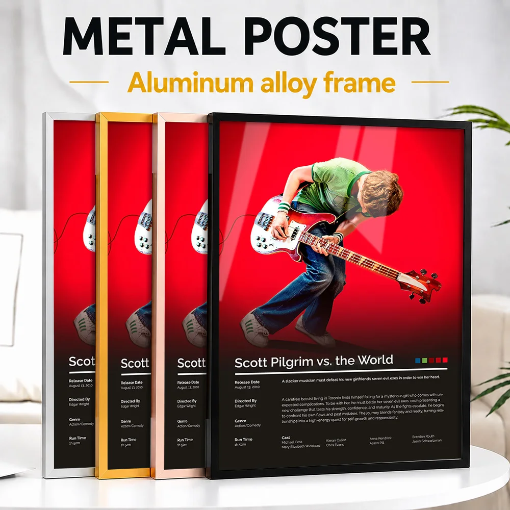 Scott Pilgrim Vs. The World Movie Framed Metal Print Customized Screen Tribute Wall Art Designed For Theater And Story Lovers