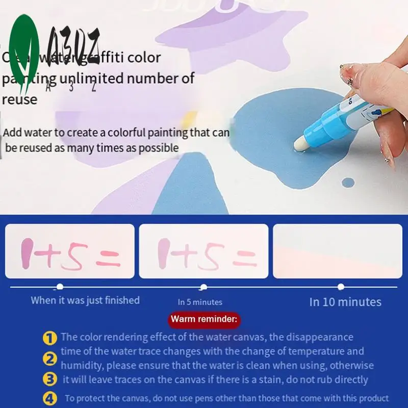 a30z-water-mat-water-doodle-mat-kids-reusable-drawing-mess-free-coloring-writing-board-with-animal-world-pattern