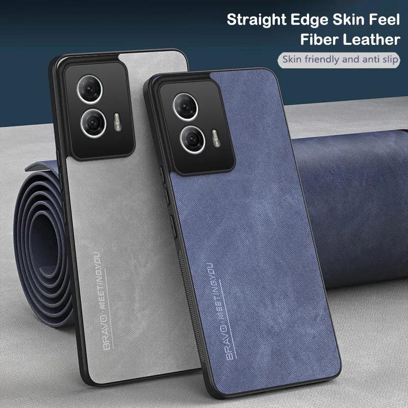 Leather Fibre Case for Motorola Moto G85 G84 G54 Matte Silicone Protection Hard Phone Cover MotorolaMotoG85 XT2347 XT2343 XT2427