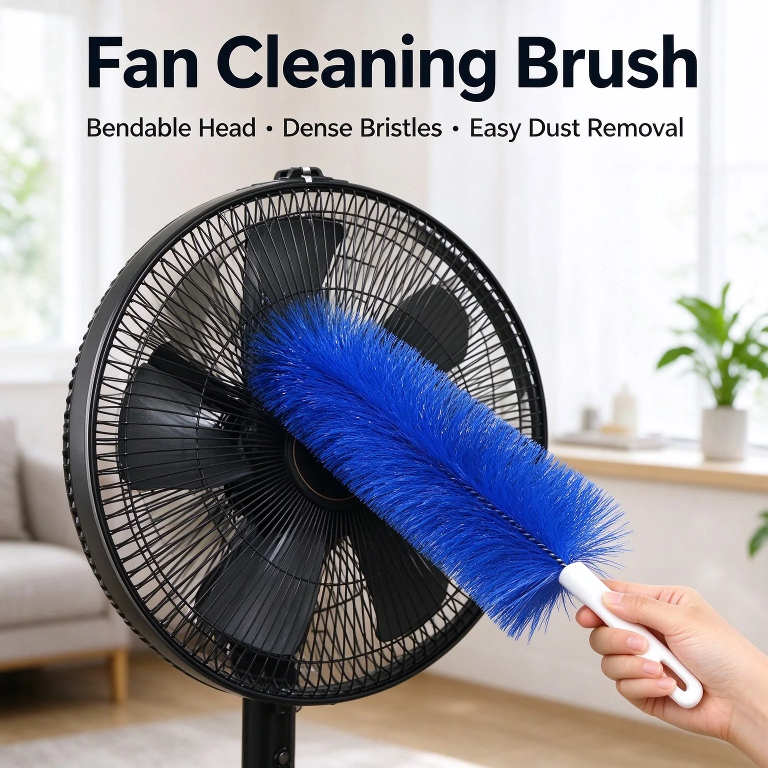 Bendable Fan Dust Cleaning Brush No Disassembly Deep Clean Washable Duster for Blinds Screen AC Vent Household Office Supplies