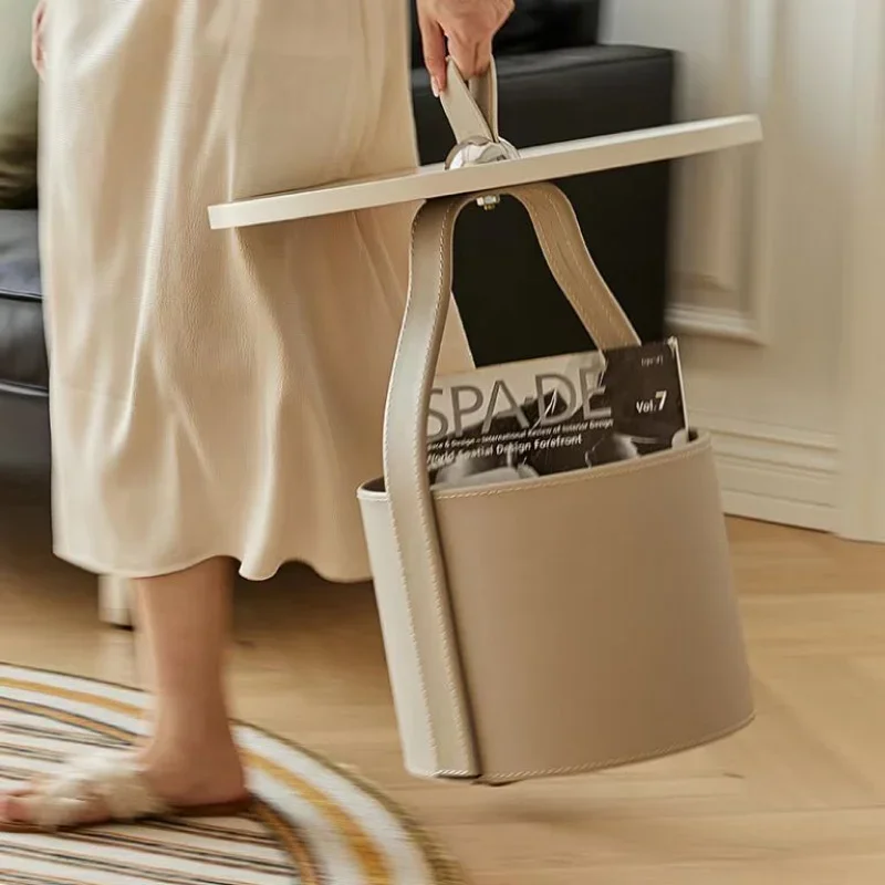 

Итальянский минималистичный кожаный журнальный столик-седло, подвижный боковой диван-стол для гостиной, любимая знаменитость