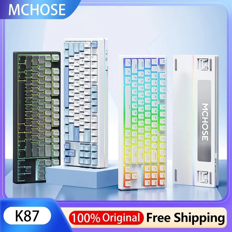 

MCHOSE K87 Wireless Esports Mechanical Keyboard Gaming Ergonomic Hot Swap Three Modes 2.4GHz/Bluetooth/Wired Gasket Structure