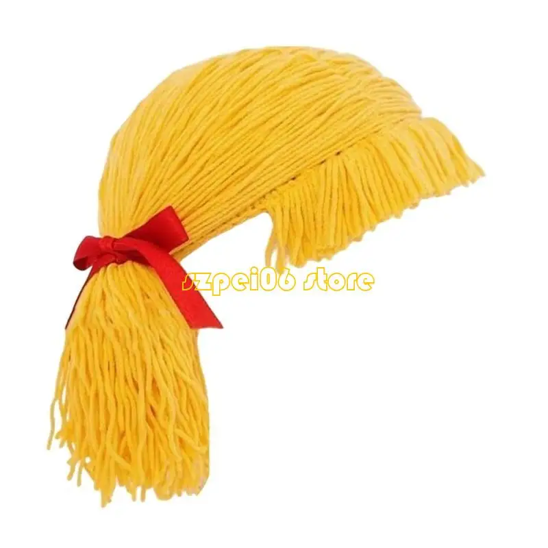 

45BF Children's Hat Handwoven Middle Part Braid Hairpiece Photoshoots Props