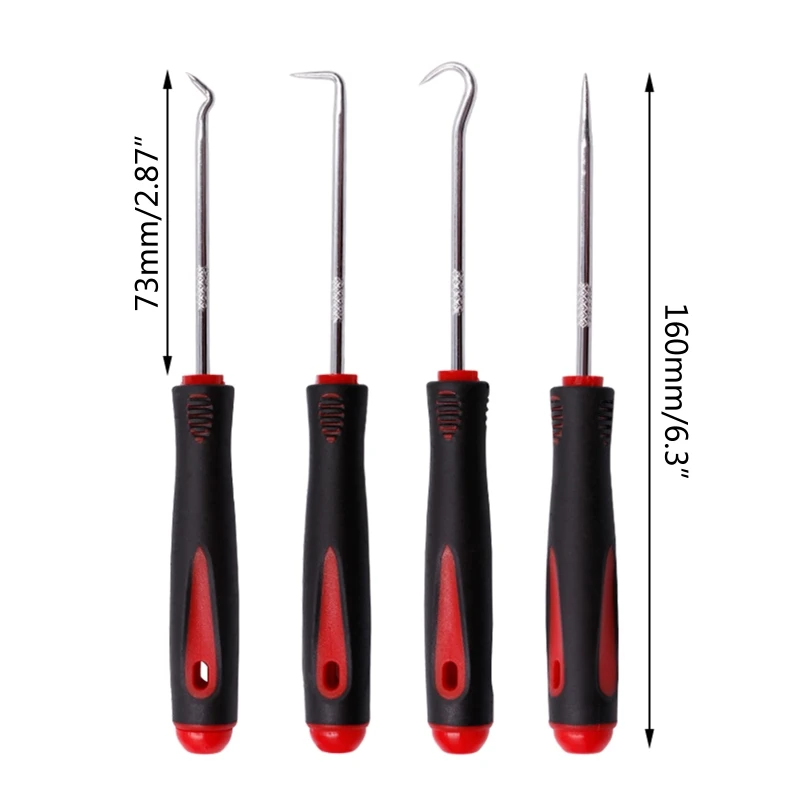 4 ชิ้น Pick และ Hook Set รถซ่อมรถยนต์เครื่องมือบำรุงรักษาสำหรับแยกสายไฟถอดฟิวส์ขนาดเล็กทนทาน