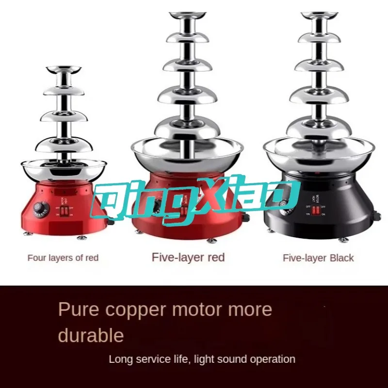 Full Automatic 4 And 5 Layers Stainless Steel Chocolate Fountain Machine For Buffet Wedding Banquet Party Dessert Sauce Glazing