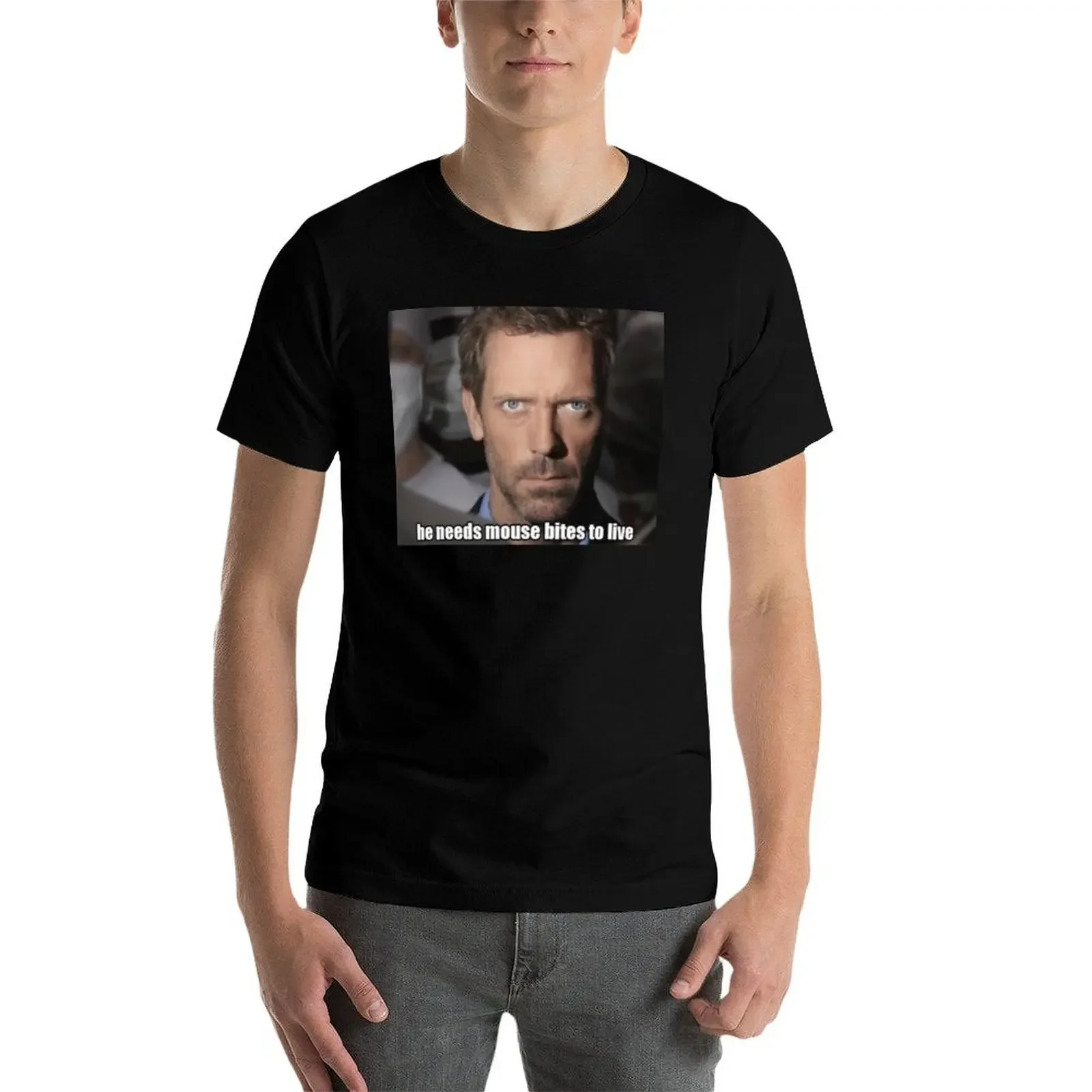 House MD - he need mouse bites to live T-Shirt aesthetic clothes cute tops street wear quick-drying mens big and tall t shirts - Image 4