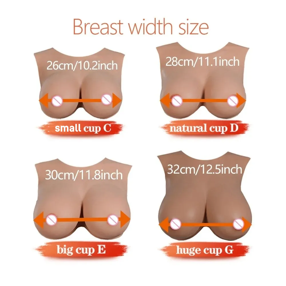 Huge Fake Tits With Nipples Silicone Breast Forms Bodysuit Transgender Chest For Crossdresser Shemale Cosplay Ladyboy Drag Queen