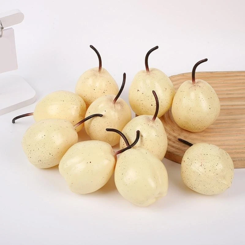 6pcs High Quality Faux Pear Model Suitable For Educational Purposes And Decors 15UB
