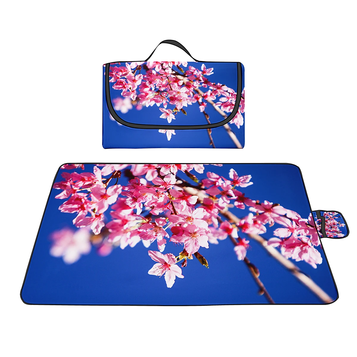 

Cherry Blossoms Picnic Blanket Waterproof Sandproof Foldable,Oxford Portable Outdoor Beach Blankets Camping Blanket Travel Mat