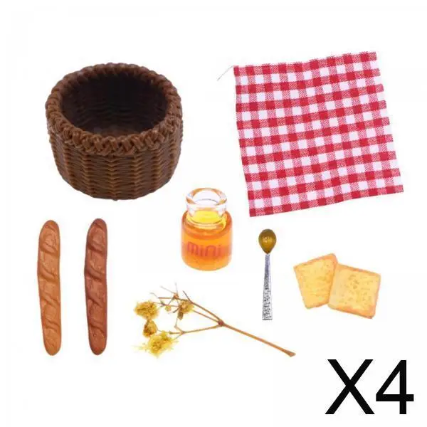 

Dollhouse Accessory Outdoor Picnic Bread Basket 1 12 Scale Miniatures for Kitchen Scene Decoration and Play