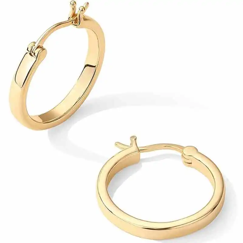 

PPW1 14K Gold Plated 925 Sterling Silver Post Lightweight Hoops | 20mm - 30mm Earring | Gold Hoop Earrings for Women