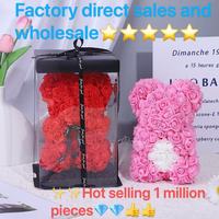 Simulated Flower Crafts Small Ornaments Teddy Bear Creative Rose Bear Mother's Day Christmas and Valentine's Day Gifts