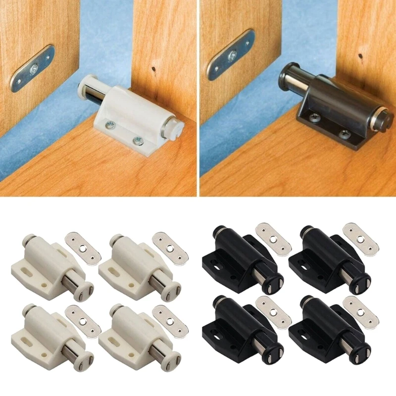 Magnetic Touch Catch Strong Spring Loaded Closure Practical Addition Reliable Security For Kitchen Bathroom & Room Doors