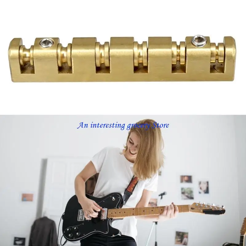 652D Guitar Nut with Adjustable Height Brass Texture for Enhanced Resonance Quality