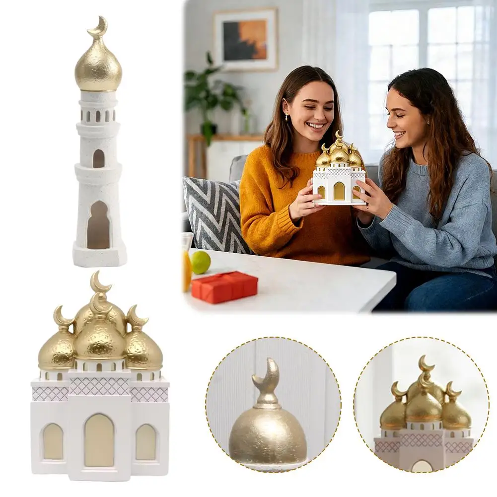 Estatua de Castillo de Resina Estilo Medio Oriente, Decoración de Escritorio, Artesanía Hecha a Mano, Figuras Decorativas para Sala de Estar, Regalo