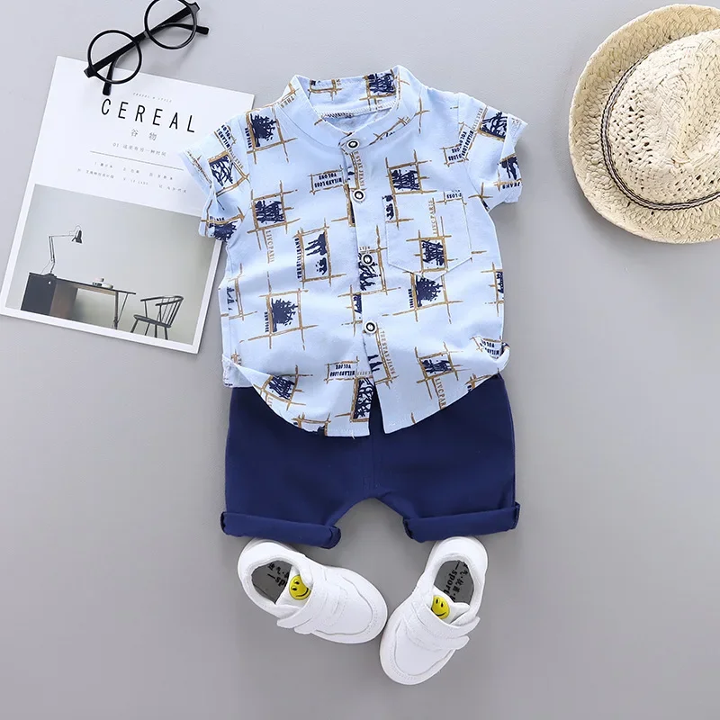 

New Summer Baby Clothes Suit Children Boys Fashion Shirt Shorts 2Pcs/Sets Kids Clothing Toddler Casual Costume Infant Tracksuits