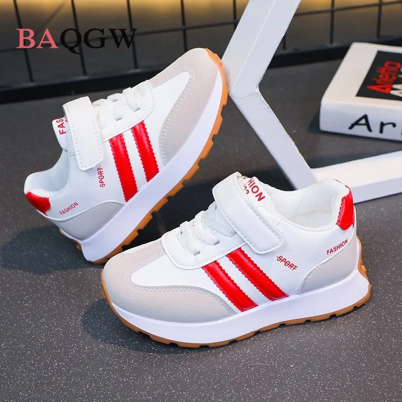 Children Leather Patchwork Sneakers 2023 Spring Autumn New Baby Soft Bottom Casual Shoes School Sports Sneakers for Boys Girls