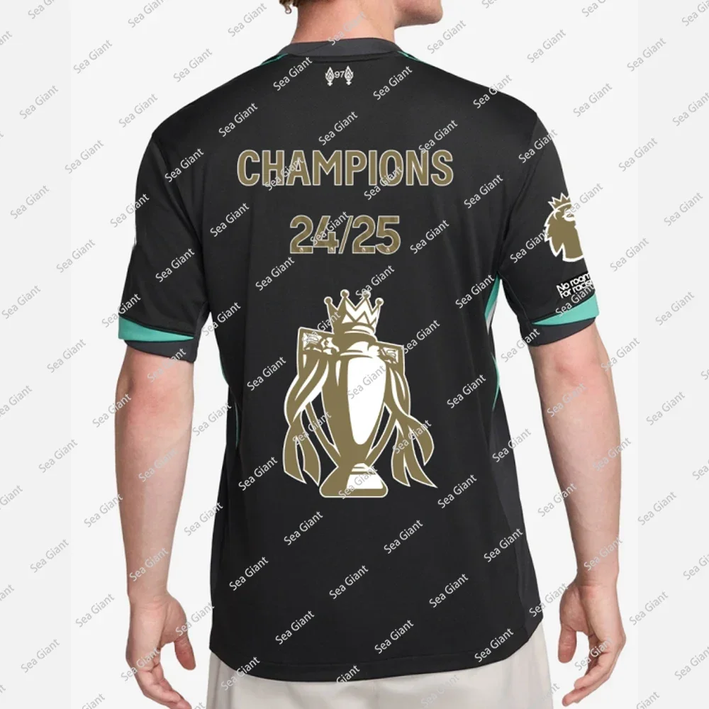 

Мужская футбольная рубашка LFC CHAMPIONS 24_25 & Gold Trophy Away, молодежная детская тренировочная футбольная форма Liverpool, дышащий трикотаж