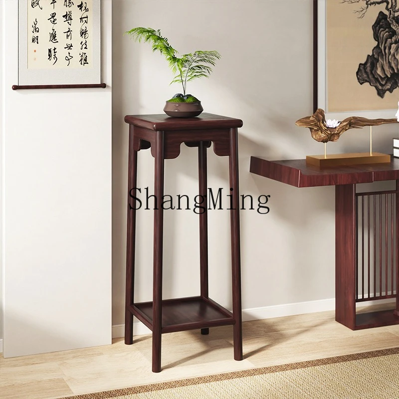 

FG flower stand all solid wood multi-layer floor-to-ceiling shelf household living room bonsai stand sour tea room flower table