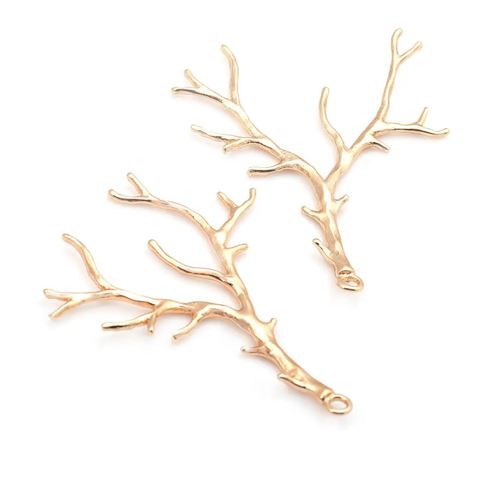 18K Gold Color Brass Tree Branch Charms Pendants High Quality Diy Jewelry Making Supplies Necklace Earrings Accessories