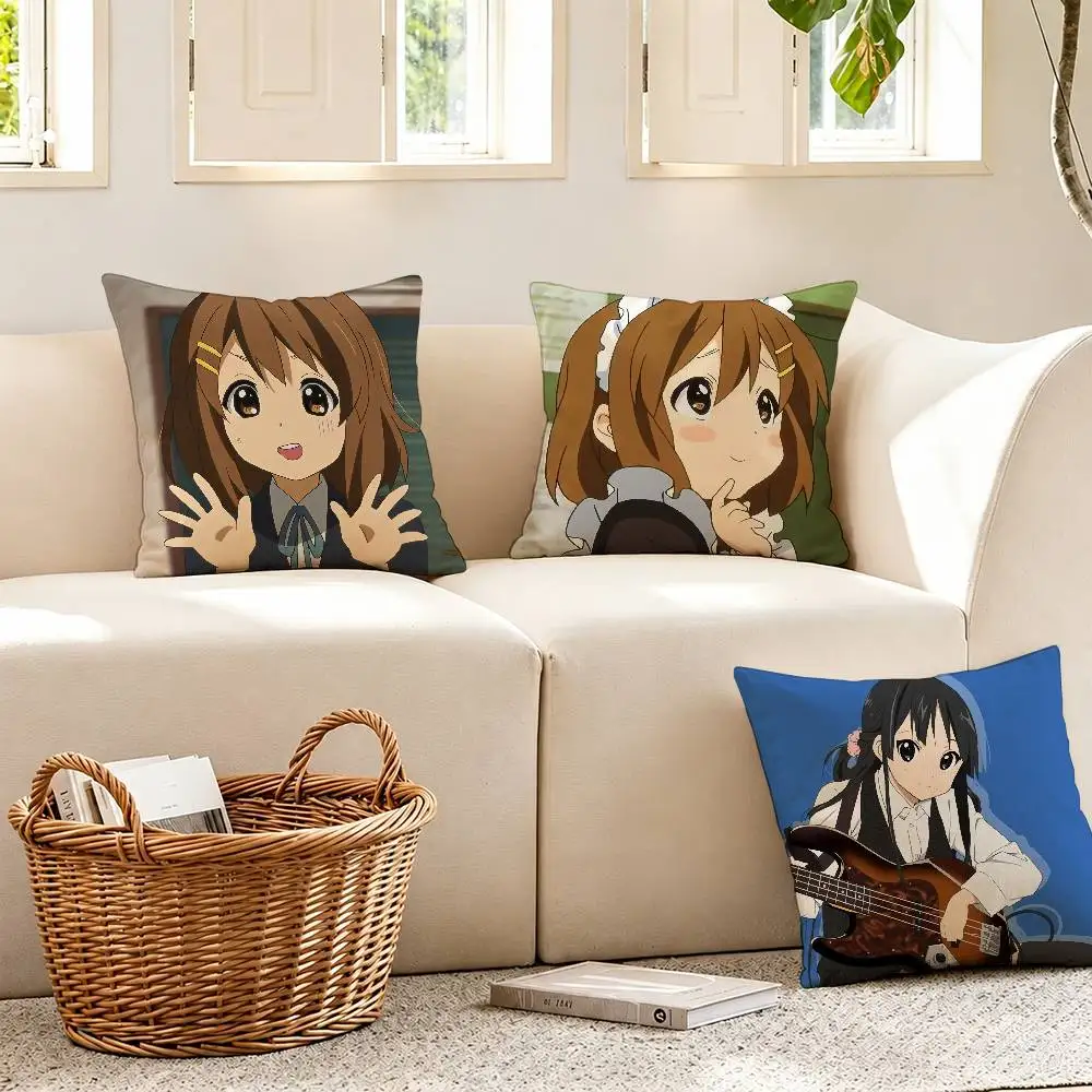 

H-Hirasawa Yui A-Akiyama M-Mio K-ON Pillow Case for Sofa Living Room Home office Decor Protective Cover