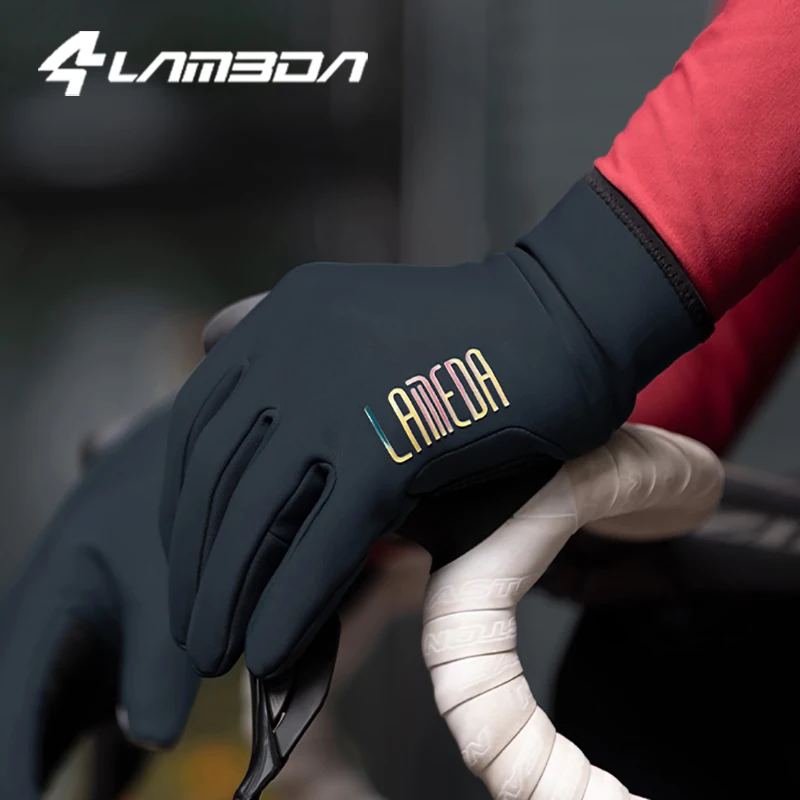 LAMEDA Winter Cycling Gloves Windproof Warm Men\'s Touch Screen Cycling Gloves Full Finger Mountain Road Bike Cycling Equipment