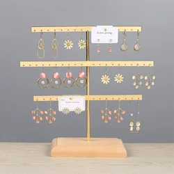 New DIY Multifunctional Earring Display Rack Necklace Ring Storage Rack Detachable Wooden Bottom Women Bracelet Jewelry Rack