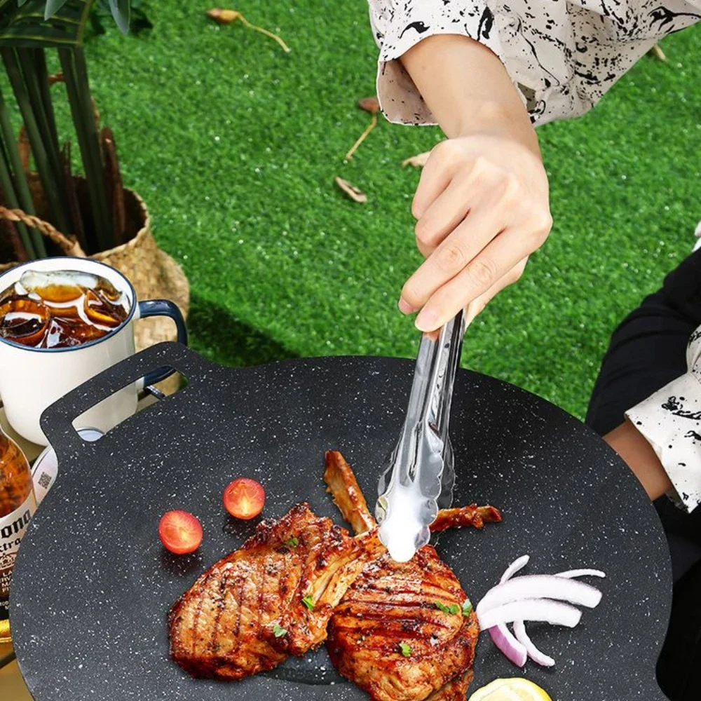 Braten runde Pfannen koreanische Aluminium Antihaft-Grill platte Bratpfanne Grill Grill Grill im Freien Gusseisen Grill Grill pfannen – Detail 8