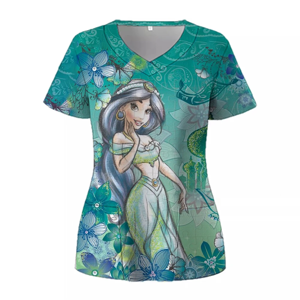 Medical Blouses Surgical Gowns Doctor Pediatric Nurse Nursing Scrub Disney Princess Printed Veterinary Uniform Dental Scrub ﻿