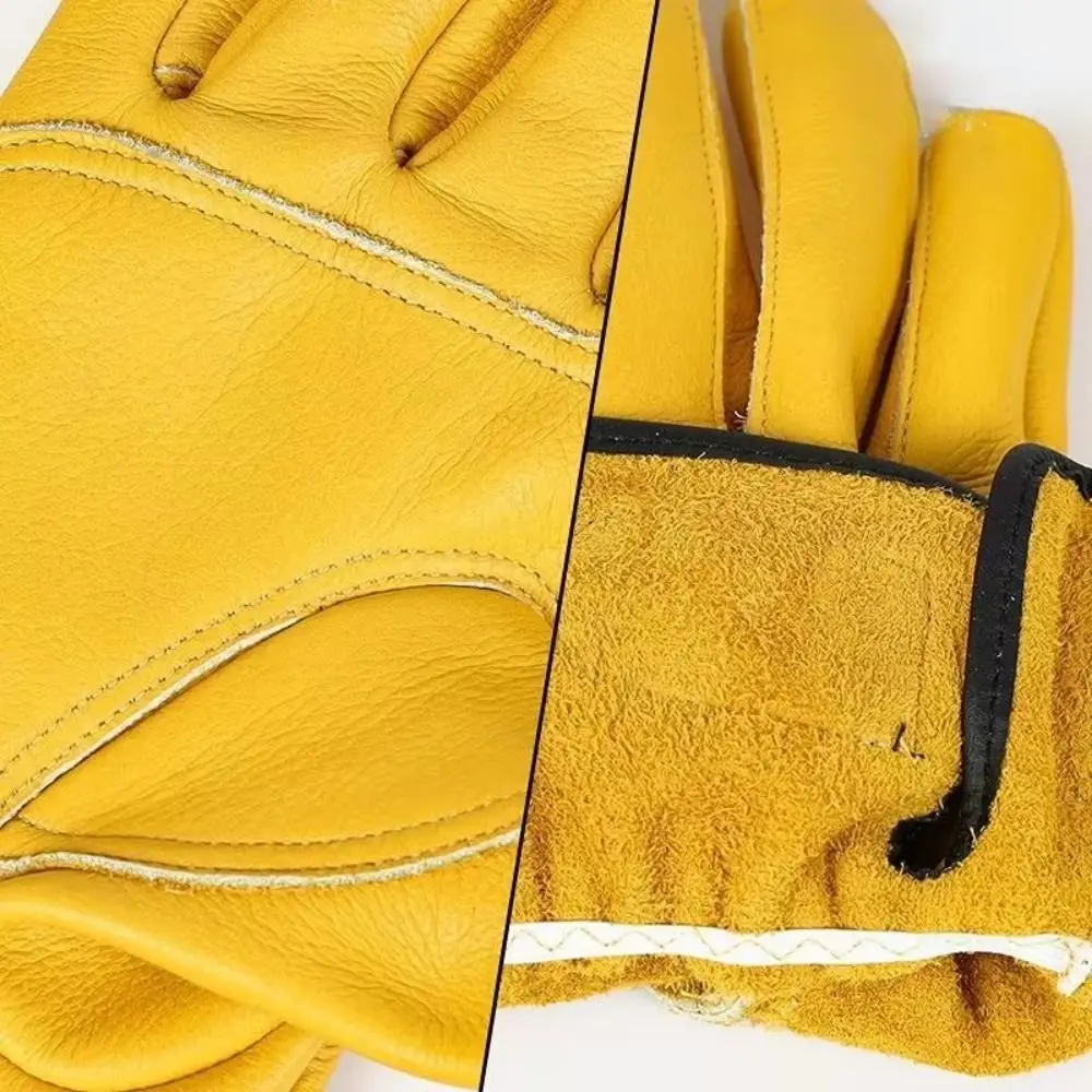 Tough Leather Work Gloves Welding Safety Wear-resistant Gloves Protection Flex Grip Security Gloves Ranch