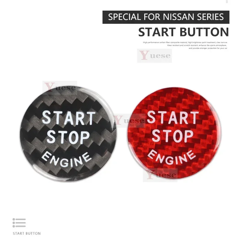 

Для Nissan Patrol автомобильный двигатель, кнопка запуска и остановки, крышка, наклейка из настоящего углеродного волокна 2012, 2013, 2014, 2015, 2016, 2017, 2018