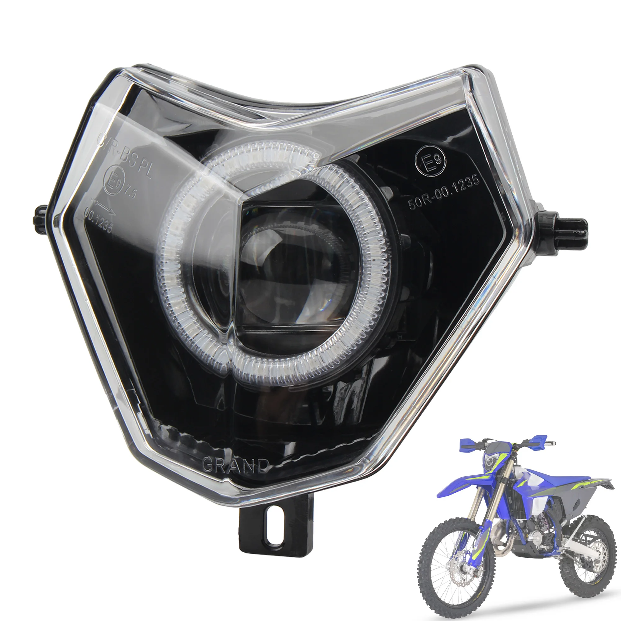 Motorcycle LED Headlights APP Bluetooth Controlled Aperture Angel Eyes For Sherco Pit Dirt Bike Motocross Accessories