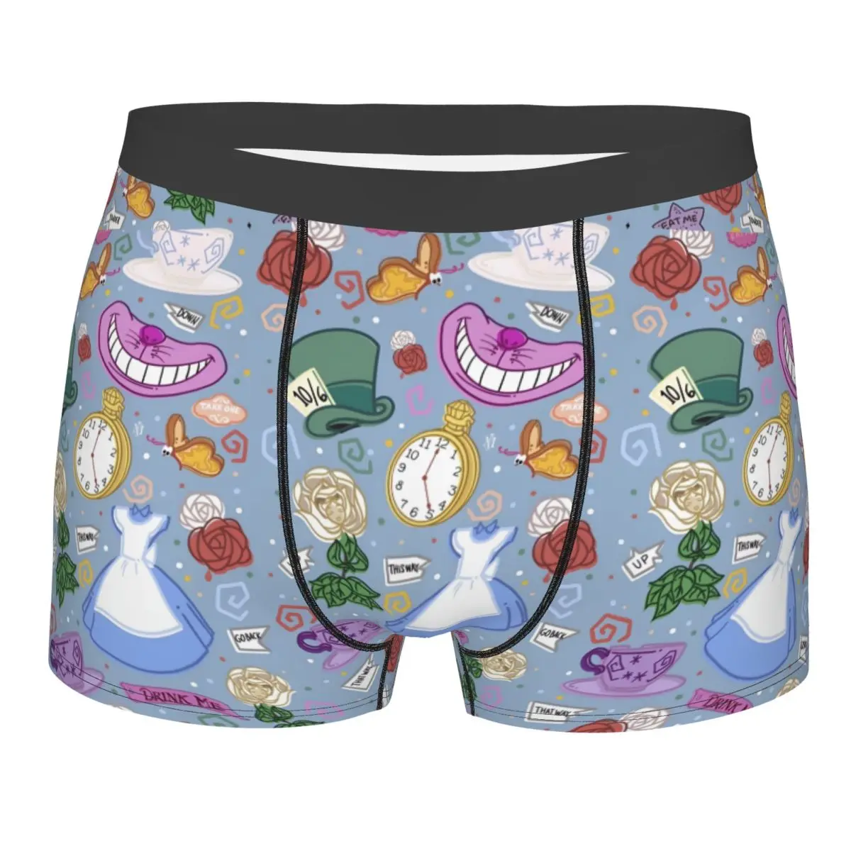 

Custom Alice In Wonderland Manga Boxer Shorts For Men 3D Printed Comic Underwear Panties Briefs Breathable Underpants