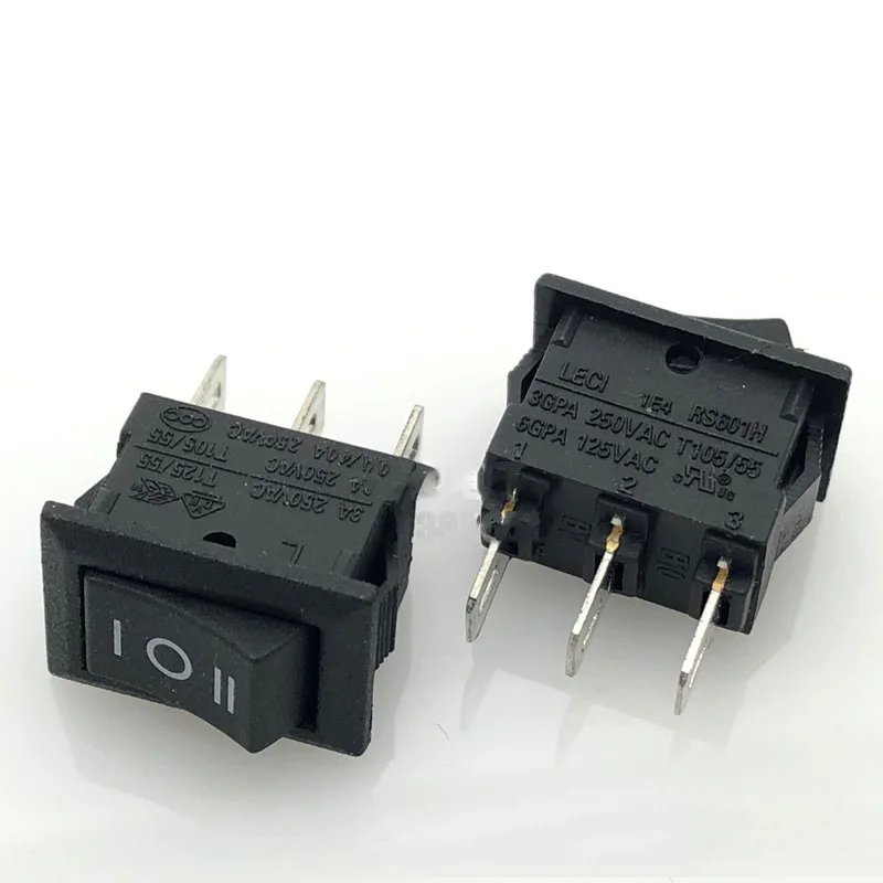 authentic three-pin three-speed RS601H rocker small switch 10*15mm ship type switch three-speed on/off/on 3A/250V